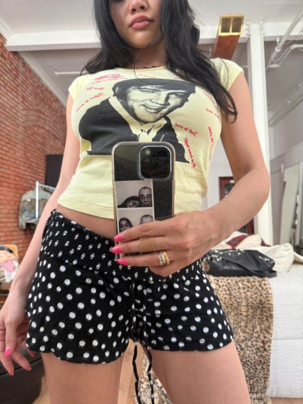 Black Polka Dot Micro Shorts Flowy Cute Basic Mini Shorts Polkadot